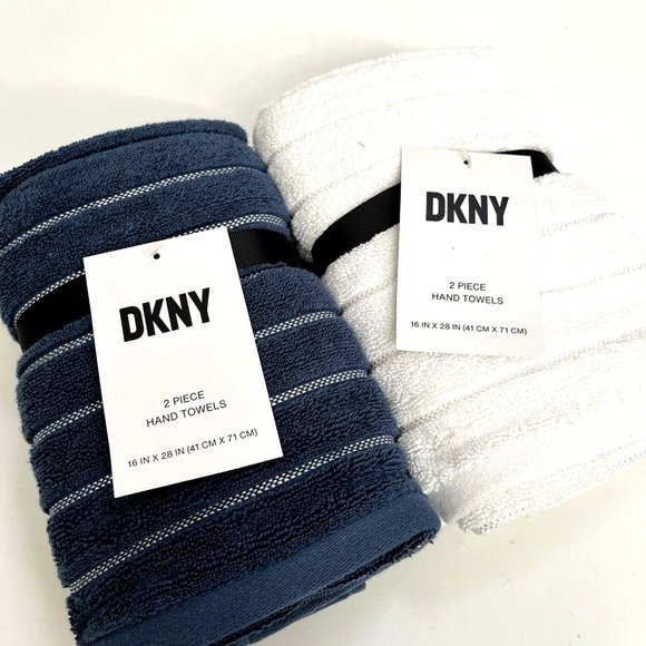 Dkny Bath Nwt Dkny Set 4pc 0 Cotton Hand Towels White Blue Bath